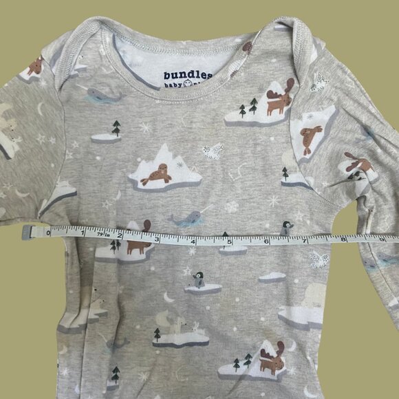 Bundles Baby Place Long Sleeve Animal Print Bodysuit Grey 18–24M - Picture 4 of 7